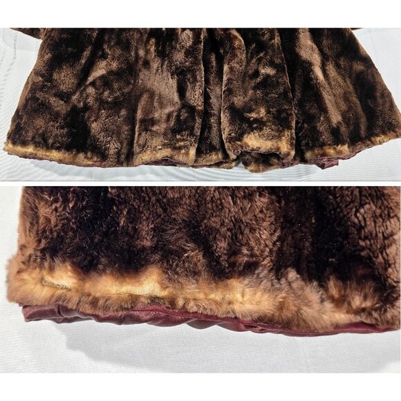 Vintage E.A. Beaudoin Furs Womens Coat Real Fur Mid Length Sheared Cuffs Brown M - Picture 10 of 15